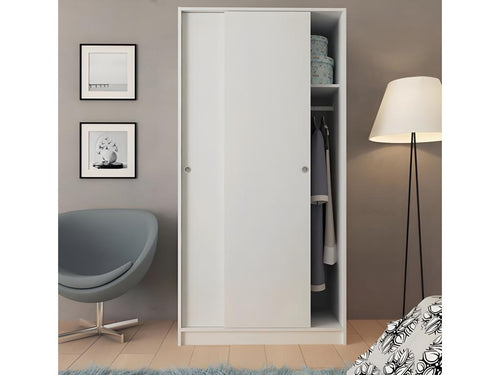Armoire placard / meuble de rangement coloris blanc - Hauteur 180 x Longueur 90 x Profondeur 50 cm XIKX70718