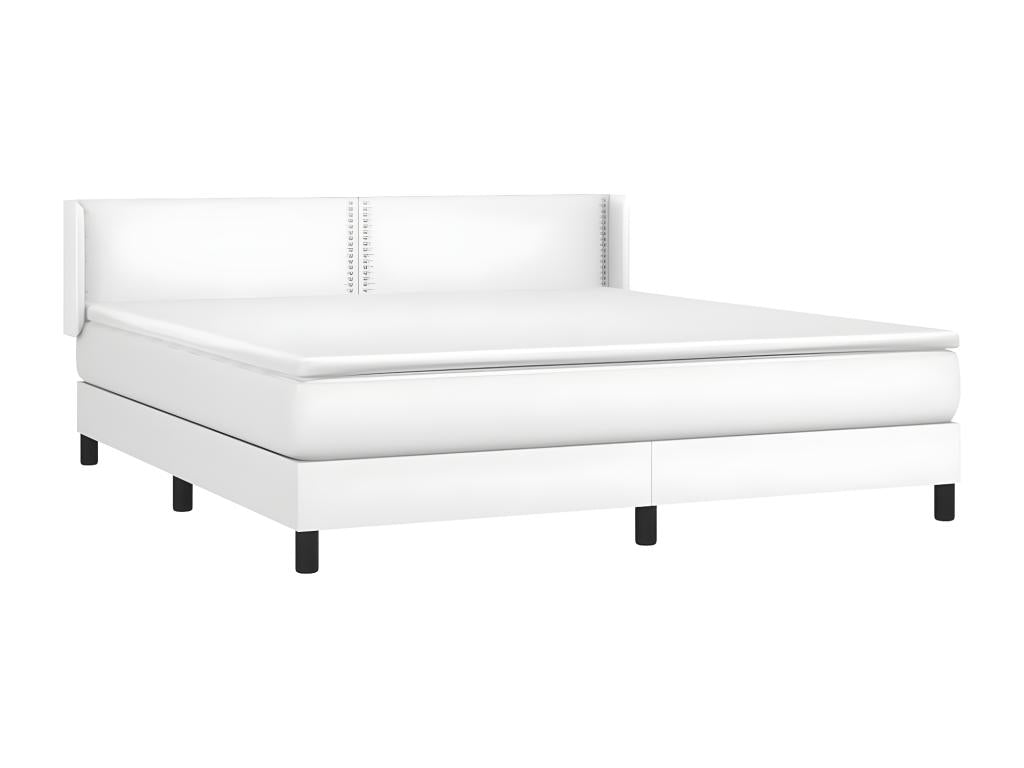 Sommier à Mobenze de lit avec matelas Blanc 160x200 Similicuir HUIW63961
