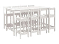 Ensemble de bar de jardin 9 pcs blanc bois de pin massif VJGK29866