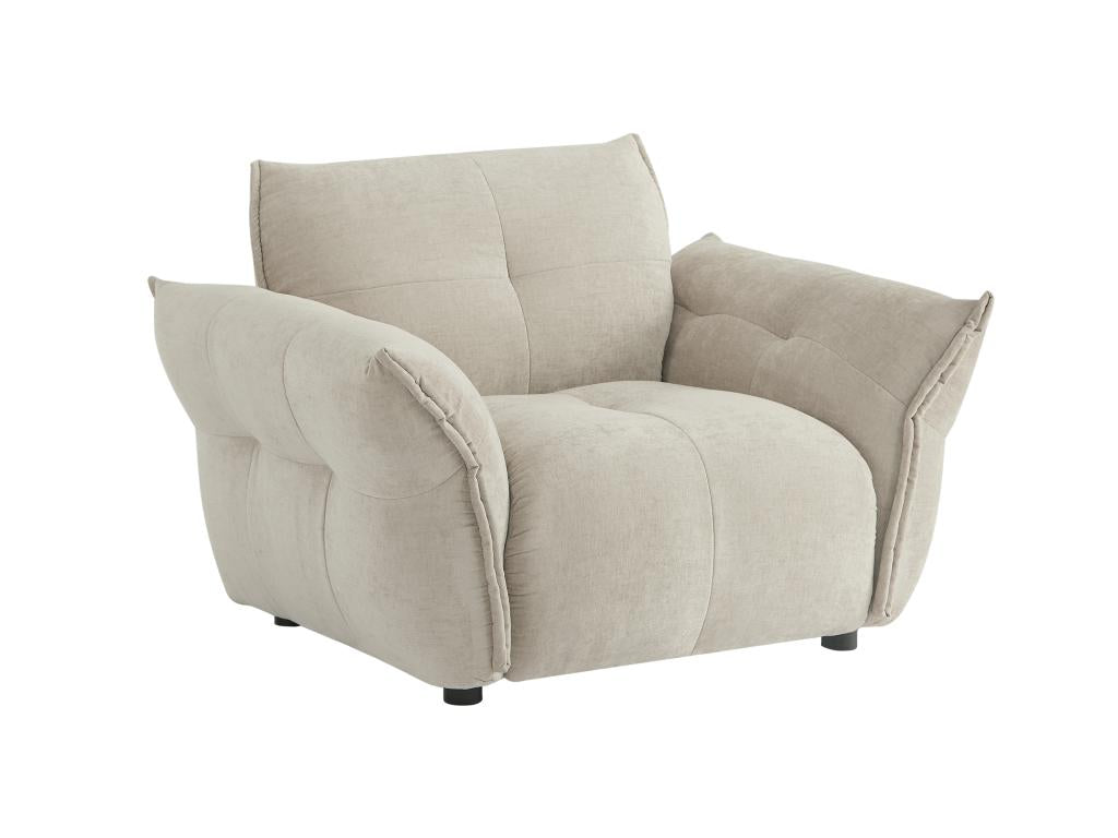 Fauteuil en tissu chiné beige Boislis YWLK98072