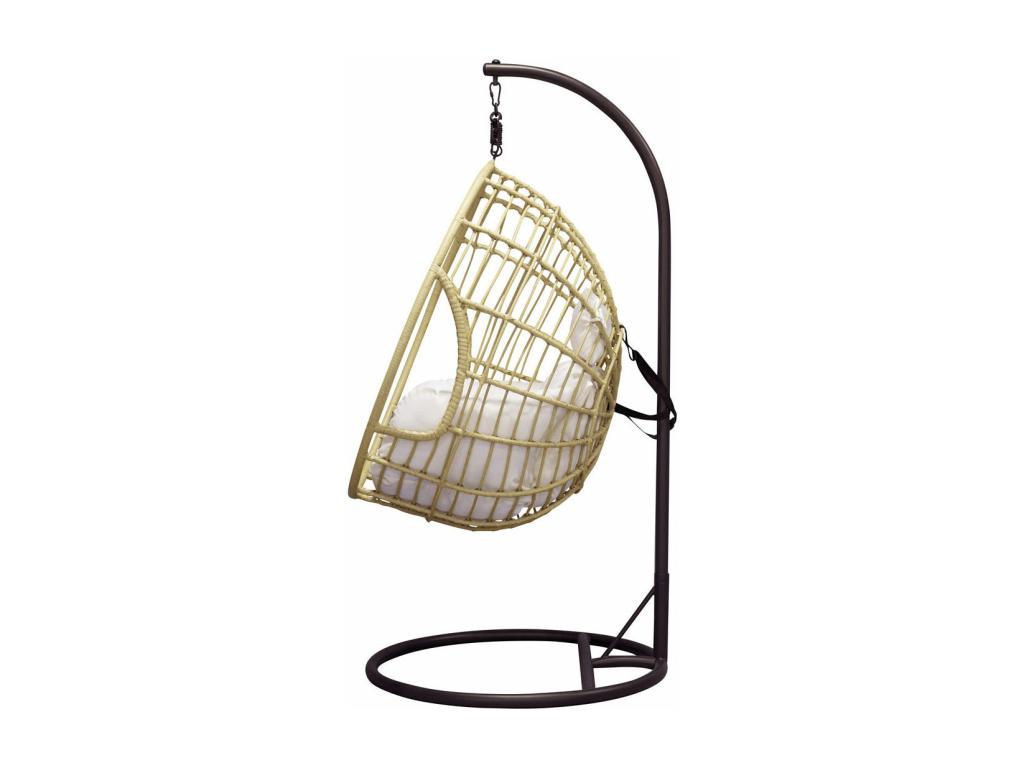 Mobenze Chaise de jardin suspendue noir naturel. BBUO62956