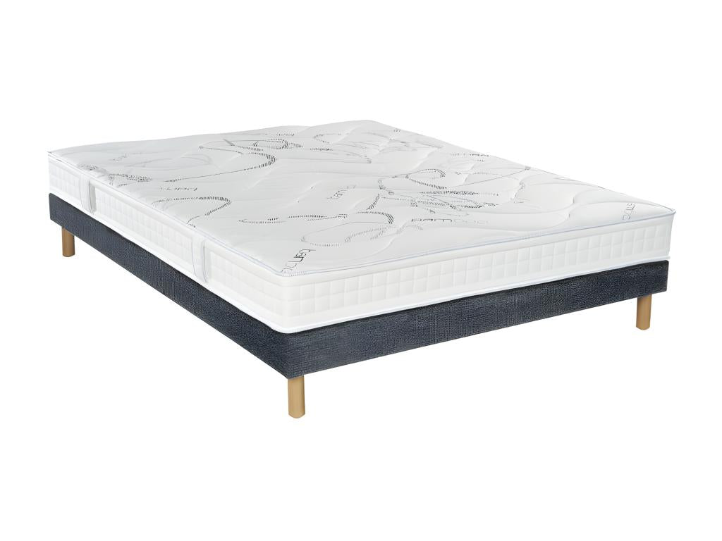 Ensemble Boislis MORPHOZONE 170 Sommier Tradition Graphic 13cm Pieds 150x190 Latex JXPW82520