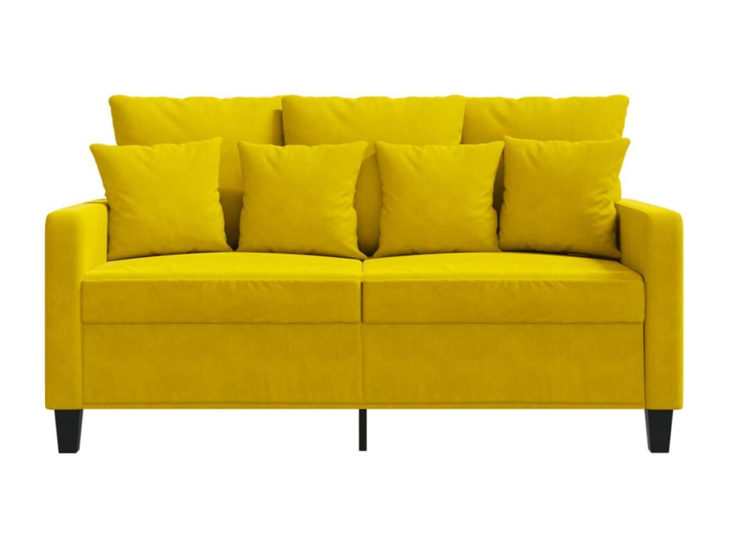 Canapé à 2 places Jaune 120 cm Velours UXJJ84009