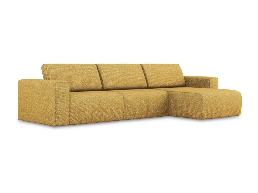 Canapé modulable d'angle M droit en Strukturstoff - moutarde - Boislis WLAY58779