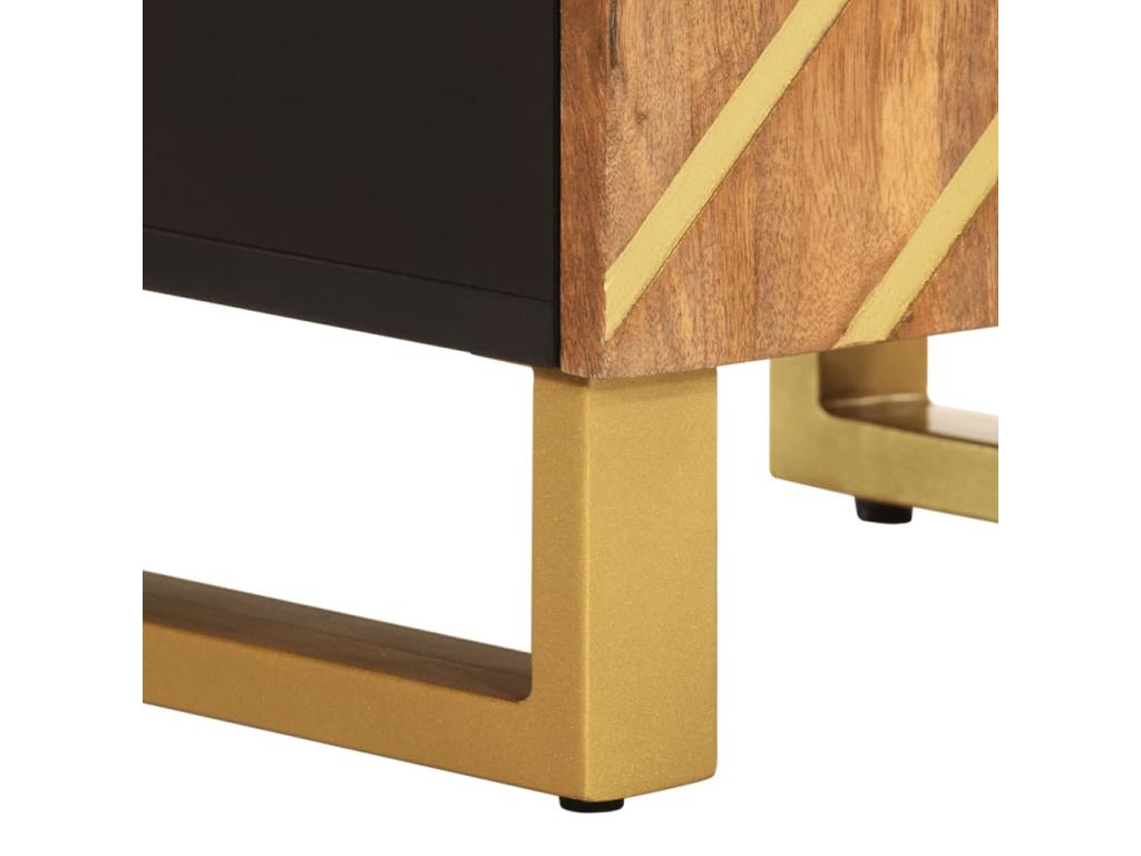 Armoire bain marron et noir 38x33.5x58 cm bois massif manguier NCDS58596