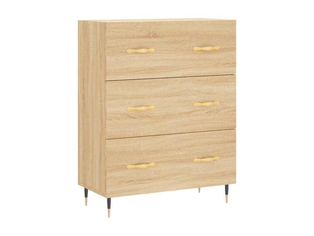 Buffet chêne Boislis 69,5x34x90 cm bois d'ingénierie XFHX92686
