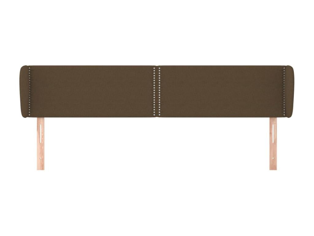 Tête de lit avec oreilles Marron foncé 163x23x78/88 cm Tissu JIFJ16166