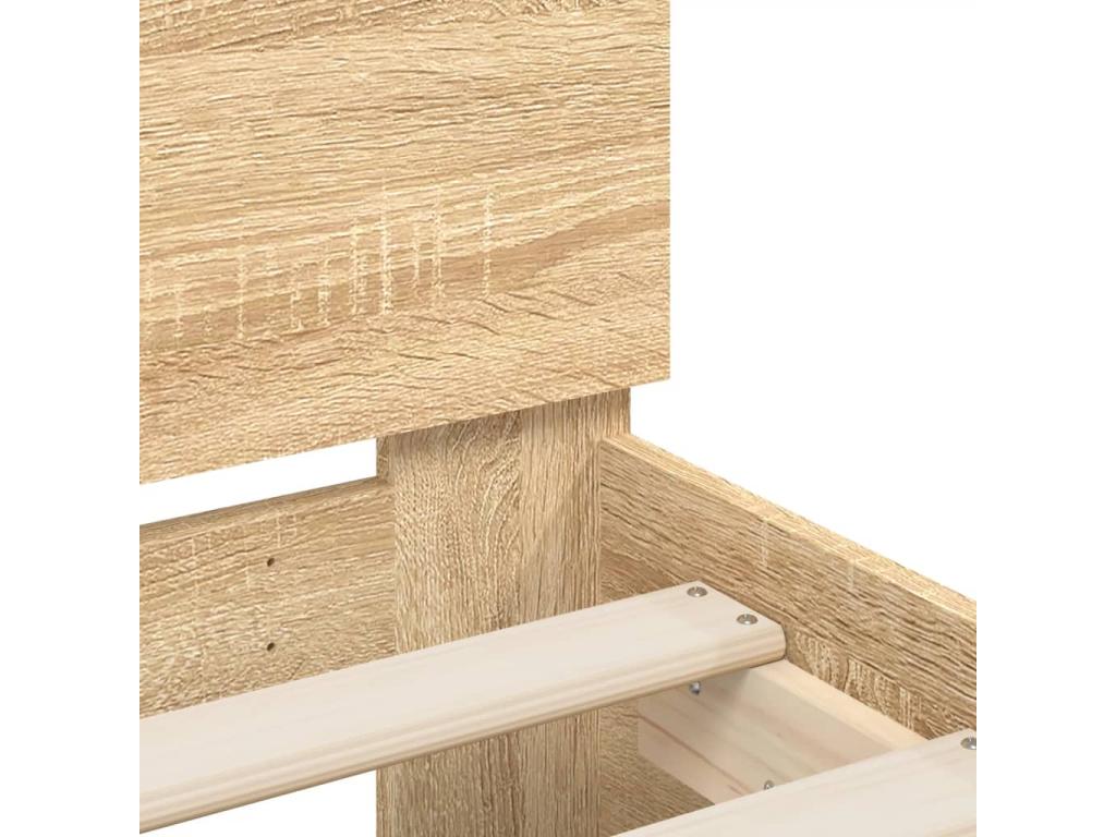 Cadre de lit avec tête de lit chêne Mobenze 150x200 cm EJKF15232