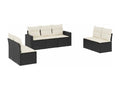 Salon de jardin 7 pcs avec coussins noir résine tressée VKVX97392