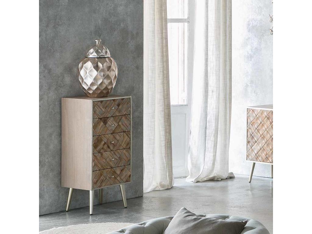 Commode en bois marron 44,5x34x93h RDIE40061