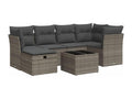 Salon de jardin avec coussins 7 pcs gris résine tressée AZZC50840