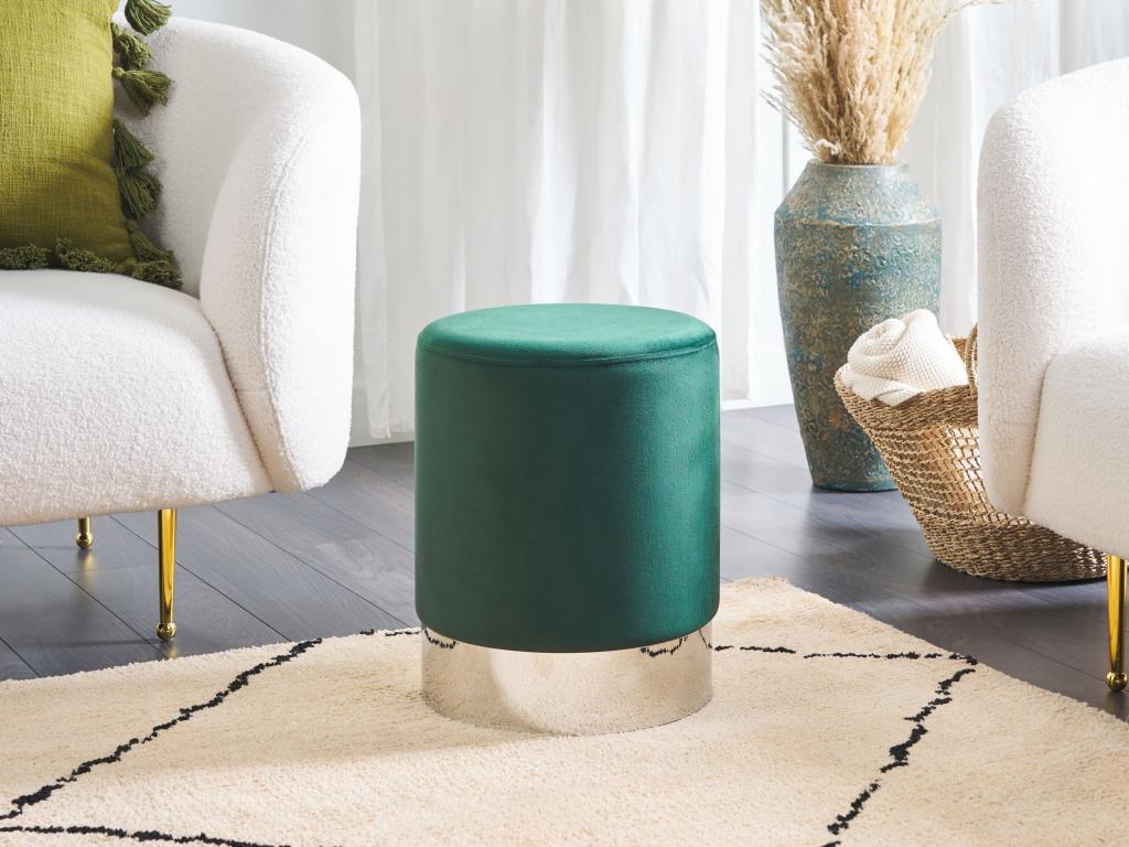 Pouf Boislis Velours 36 cm 36 cm Vert émeraude YAYQ27070
