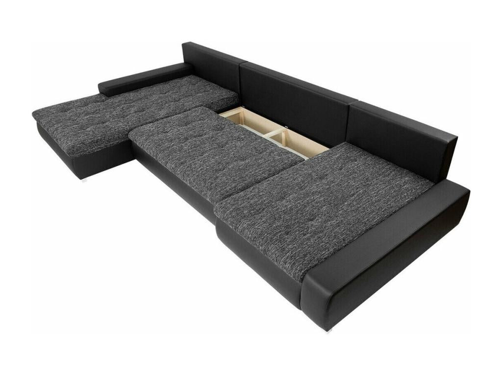 Canapé d'angle Boislis 106 Gris Fonction de couchage Boîte de literie 394x213x80cm DEAL03407