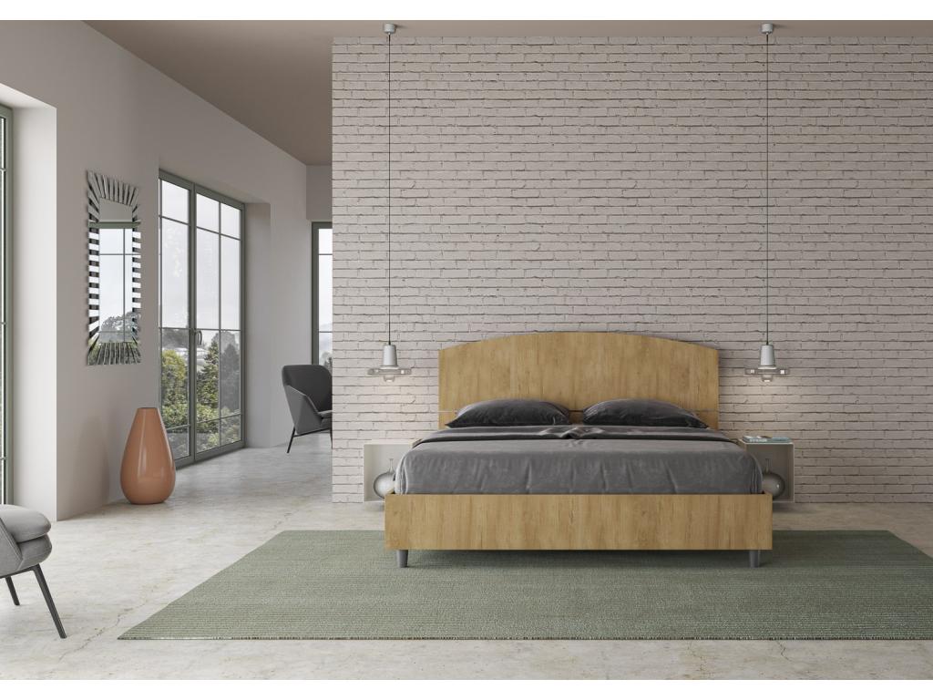 Lit sans sommier 160x200 chêne nature Boislis SAPN31060