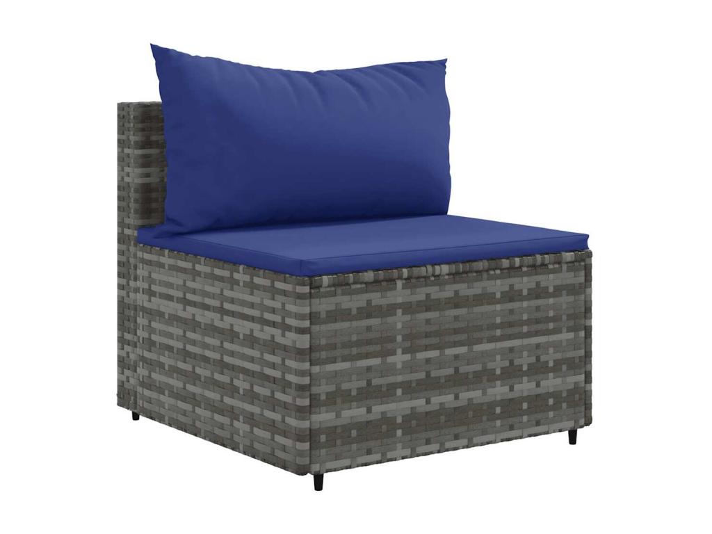 Salon de jardin 5 pièces avec coussins Gris Résine tressée VKYQ48658