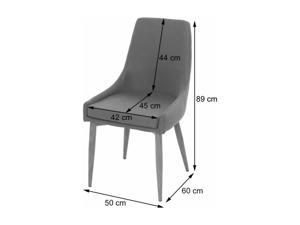 Chaise de salle à manger Boislis-B44 II lot de 6 tissu gris foncé XCKD00378