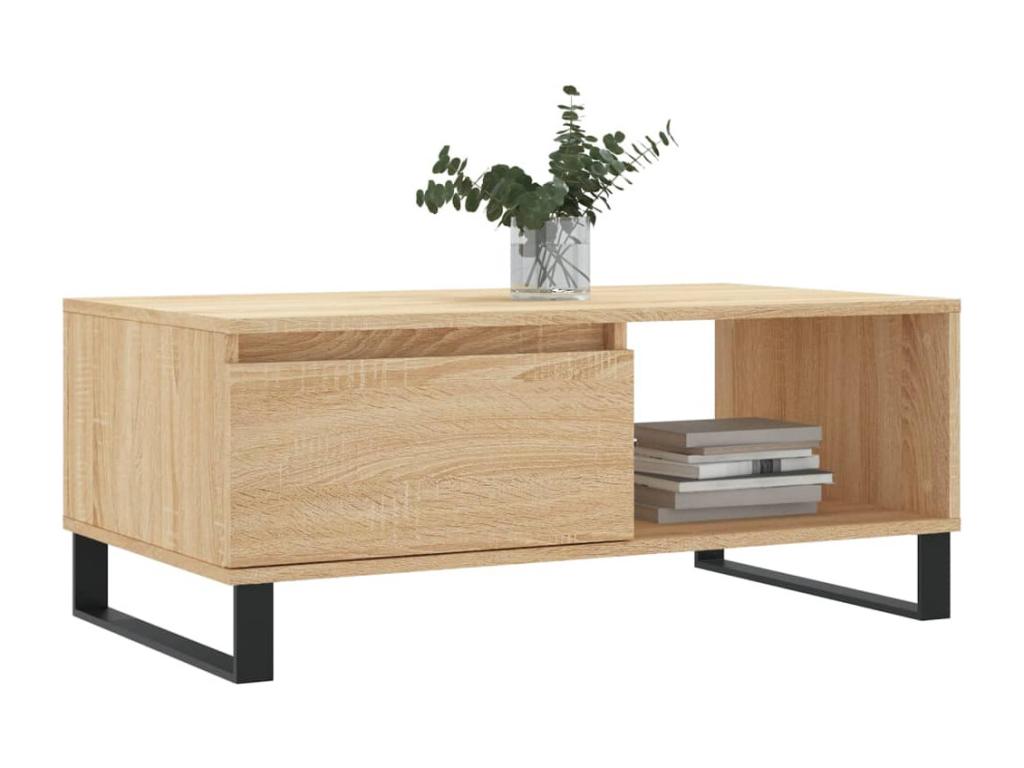 Table basse Chêne Boislis 90x50x36,5 cm Bois d'ingénierie MOXH06452