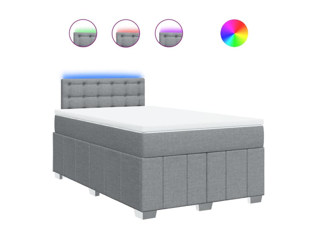 Sommier à Boislis de lit avec matelas Gris clair 120x200cm Tissu UZTP48246