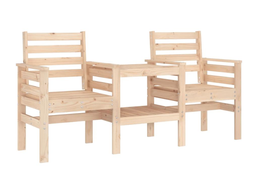 Banc de jardin avec table 2 places bois de pin massif MTFJ27043