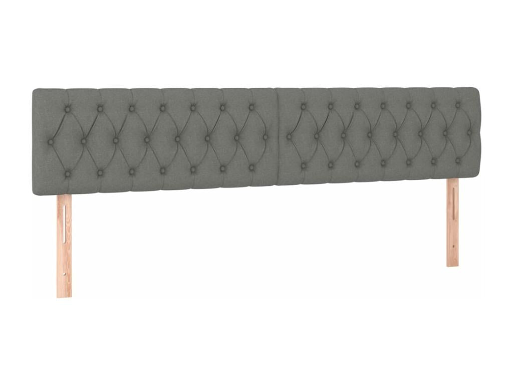 Lit à sommier tapissier avec matelas Gris foncé 180x200cm Tissu AUNL46488