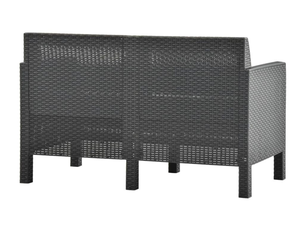 Canapé à 2 places de jardin avec coussins Anthracite PP HKFC60727