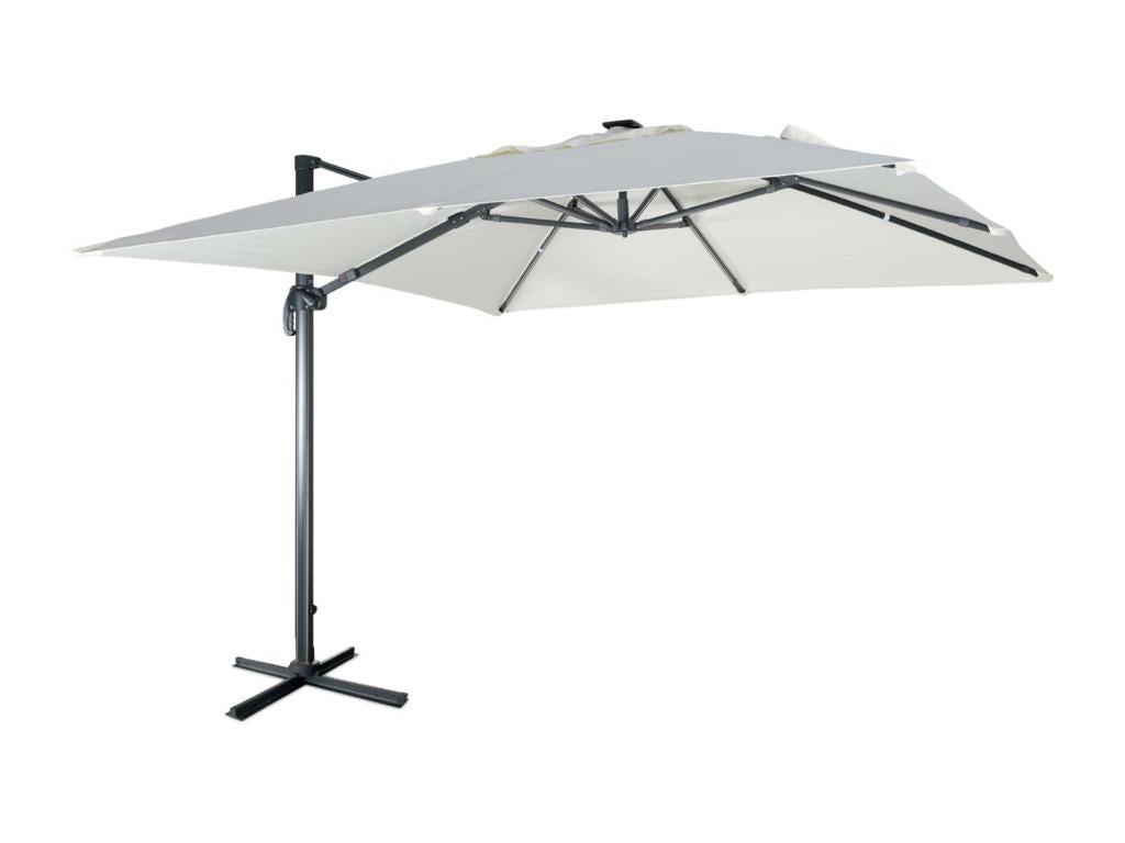 Parasol déporté solaire LED 3x3m Boislis écru avec Boislisère intéBoislise housse UZHK79702