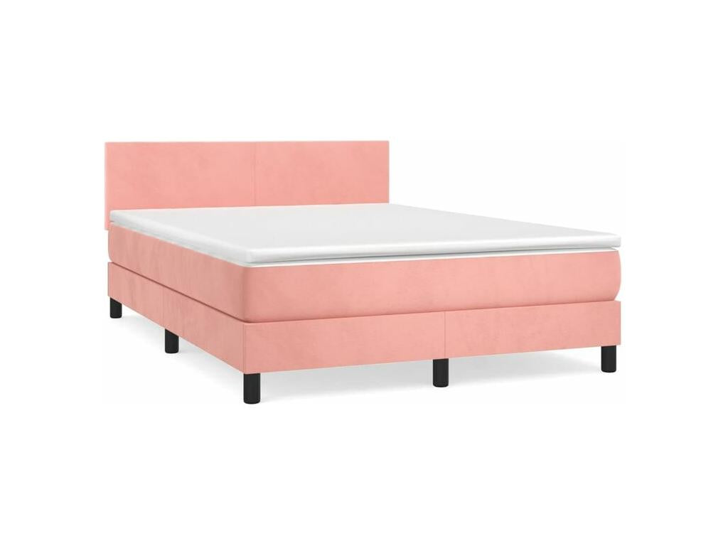 Sommier à Boislis de lit avec matelas Rose 140x200 Velours IIGM56500