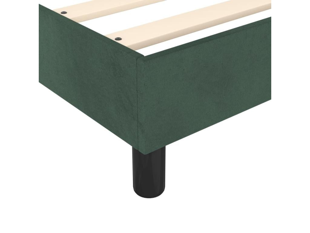 Sommier à Boislis de lit et matelas Vert foncé 160x200cm Velours DMCJ13317