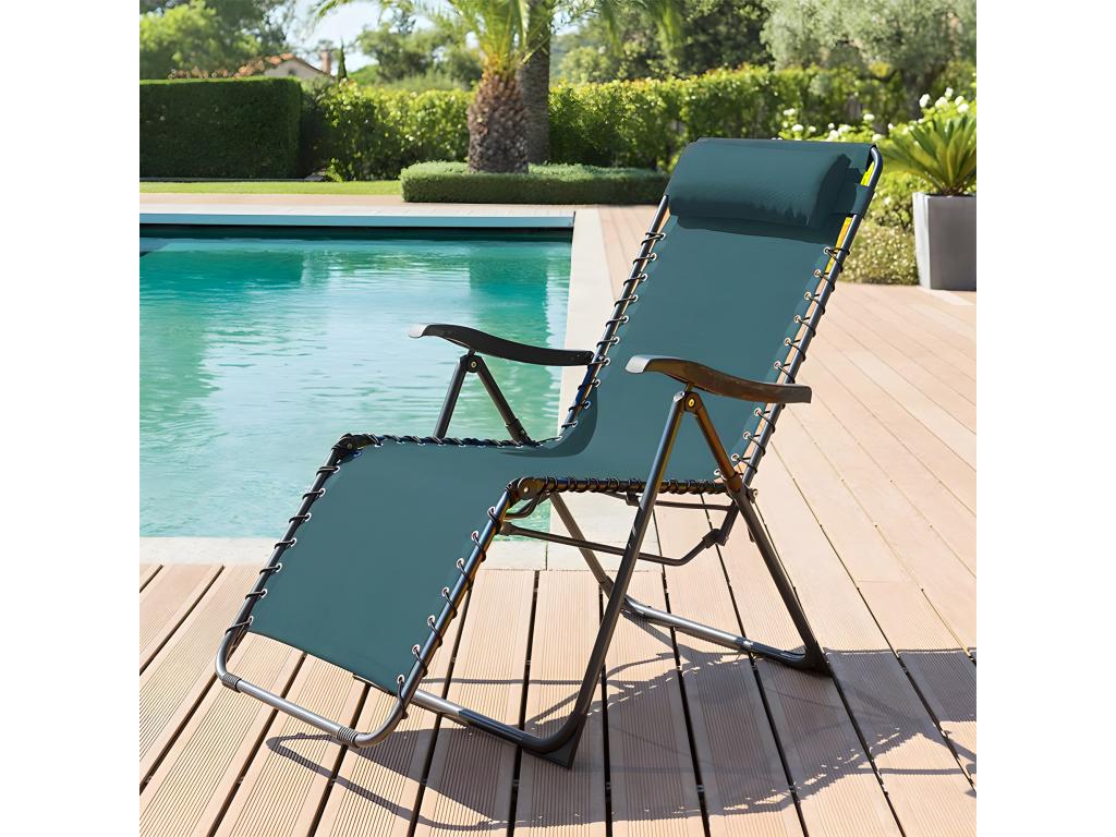 Fauteuil détente d'extérieur Boislis bleu canard SGZO36331