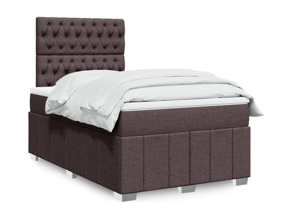 Sommier à Boislis de lit avec matelas Marron foncé 120x200 cm LXNE25675