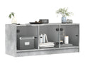 Meuble TV avec portes en verre gris béton 102x37x42 cm UCTR09504