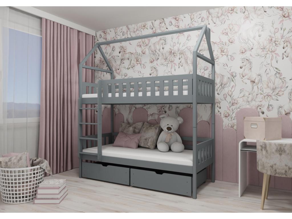 Lit cabane Boislis HB013 80x170 cm Gris ZZZF57260