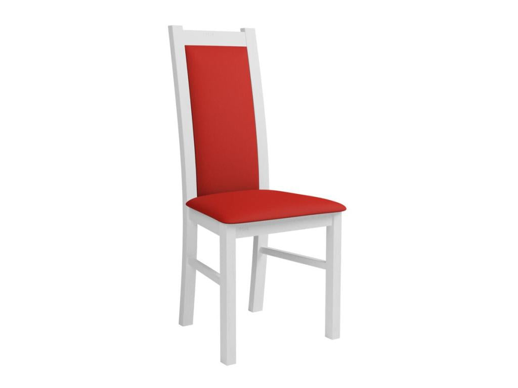 Chaise Boislis 116 Rouge - Blanc 95x44x40cm Simili cuir En bois Bois JIPX11539