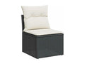 Salon de jardin 7 pcs avec coussins noir résine tressée AKKN22654