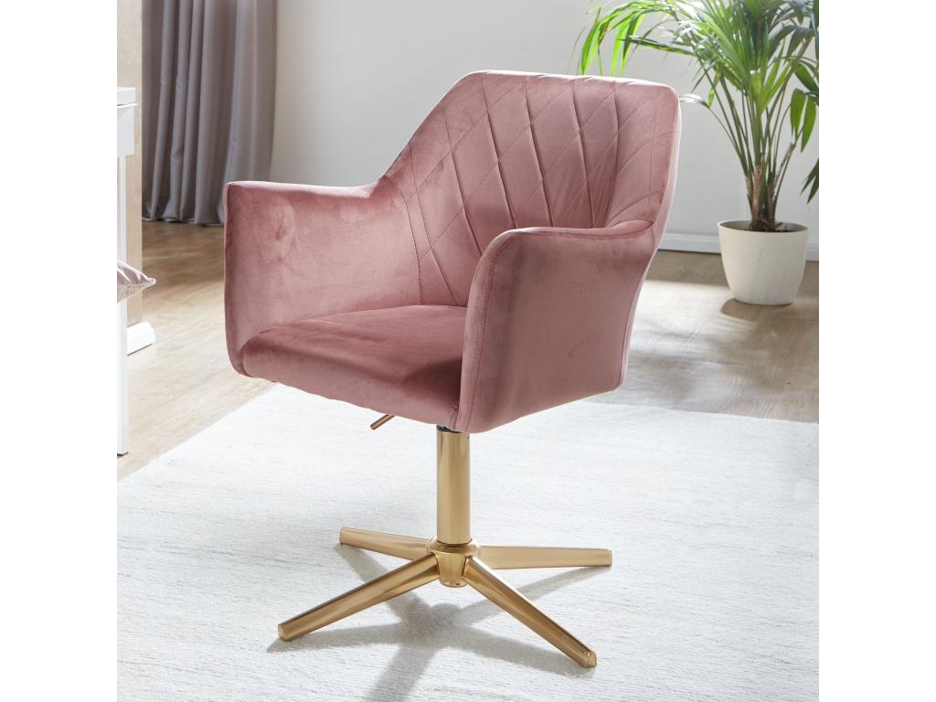 chaise de bureau design velours chaise pivotante avec dossier RVAK12837