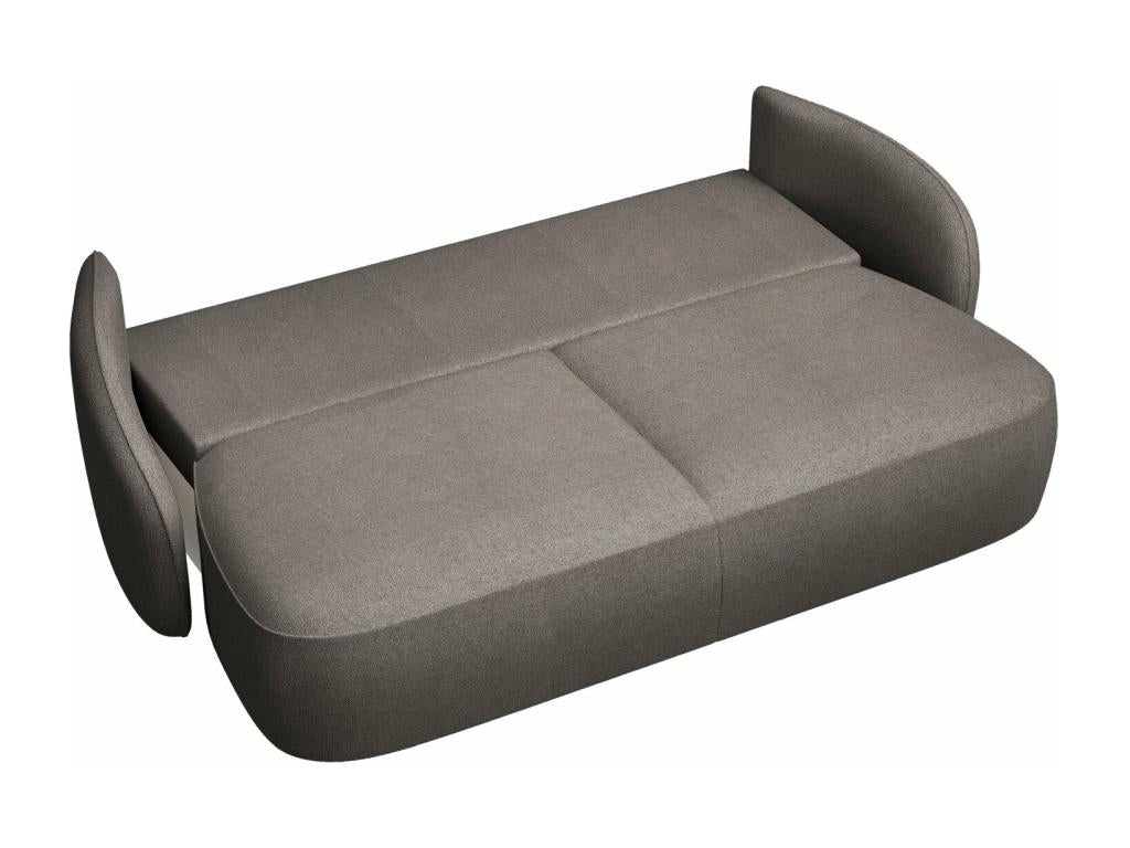 Canapé convertible trois places - en tissu chenille brun clair - Boislis MEYN37852