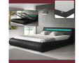 Lit double avec Coffre et Matelas 160x200cm en Noir avec LED Parisina BBIL50178
