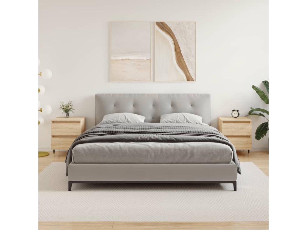 Tables de chevet 2 pcs chêne Boislis 40x35x50 cm bois ingénierie OGOH93908