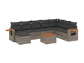 Salon de jardin 9 pcs avec coussins gris résine tressée UXSY87189