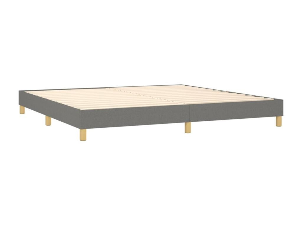 Lit à sommier tapissier avec matelas Gris foncé 200x200cm Tissu JVKY14846