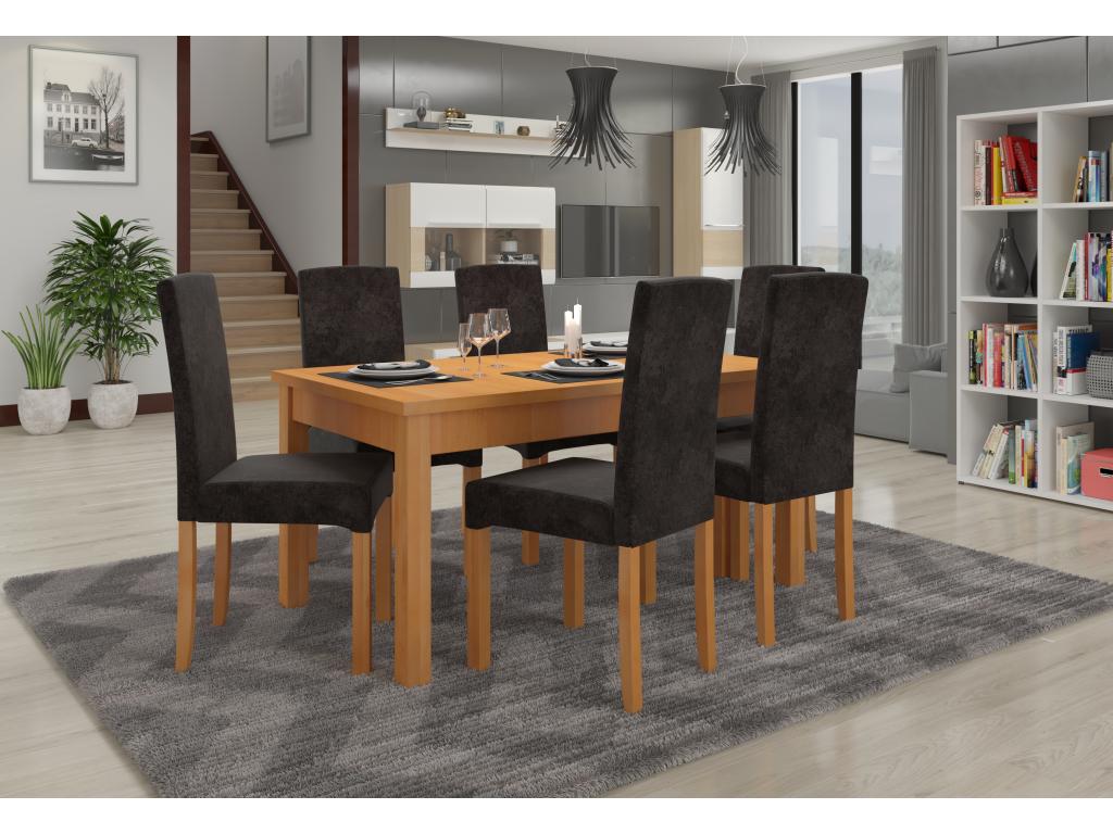 Chaise bois clair de hêtre et tissu au choix Zakria-Tissu 27110 ZPAR75346