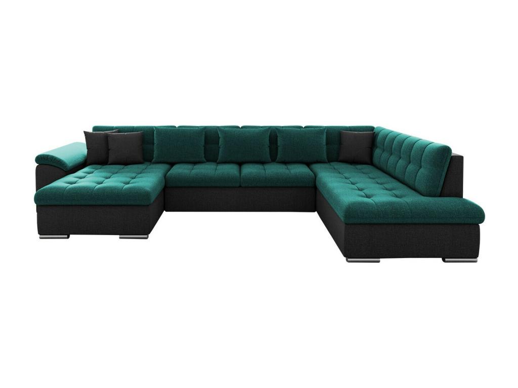 Canapé d'angle Boislis 128 Vert Fonction de couchage 348x205x76cm GOUA66657