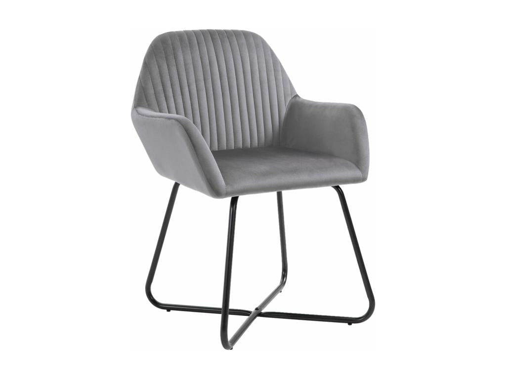 Chaises à manger lot de 4 gris velours CEJR05329