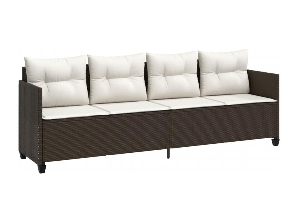 Salon de jardin avec coussins 5 pcs marron résine tressée GLDC03885