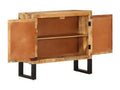 Buffet 80x30x71 cm bois de manguier brut massif et métal CLKW30086