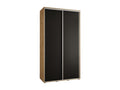 ARMOIRE Boislis 1 À PORTES COULISSANTES 235.2/140/60 2 portes Boislis/Noir/Argent HAUJ55062