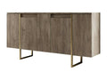 Buffet Betel Buffet du salon Commode de salon Garde-manger de cuisine 160x35h80 cm Noyer et Or HMVV38642