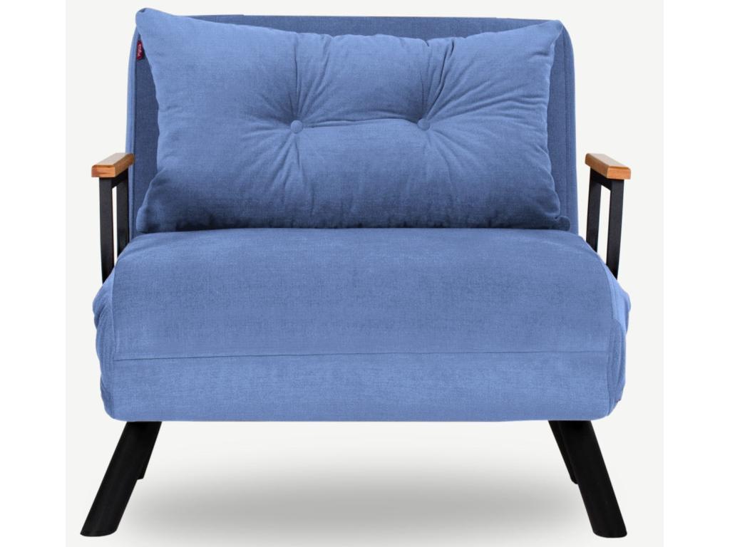 Fauteuil convertible tissu Boislis-Couleur Bleu clair-Fauteuil 1 place DNAP98086