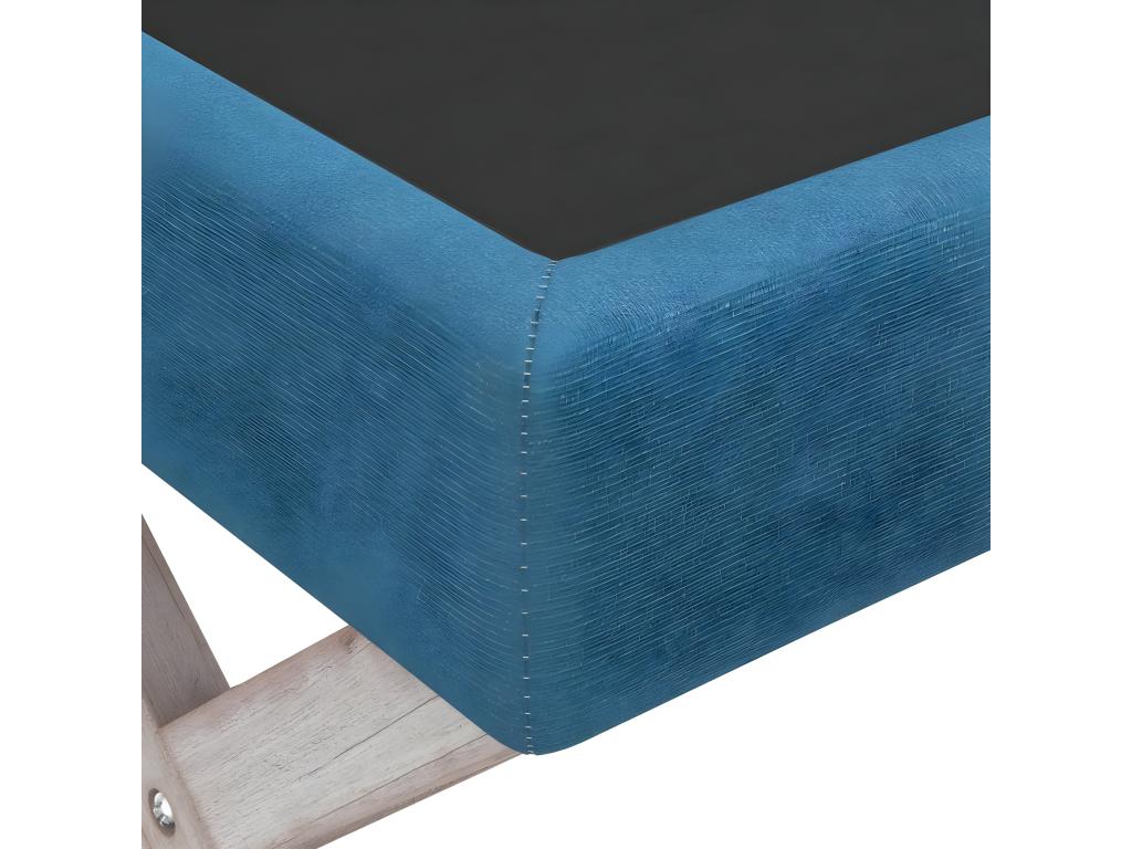 Tabouret de rangement Bleu 110x45x49 cm Velours ABWO39800