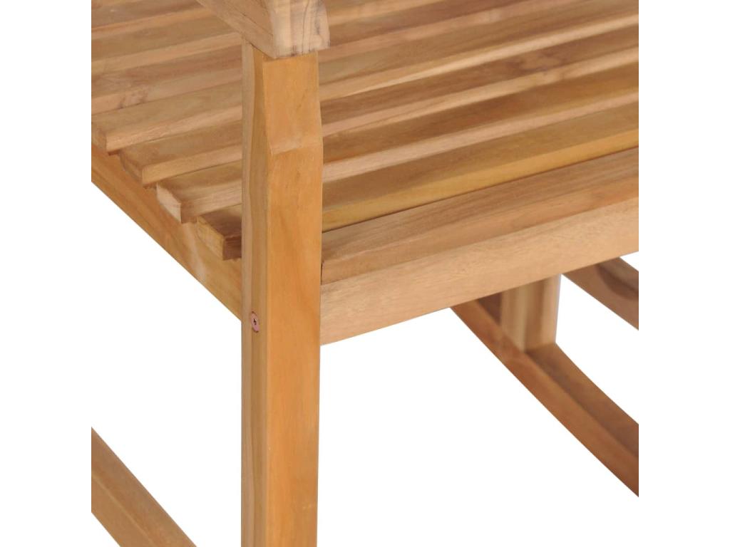 Chaise à bascule avec coussin Boislis Bois de teck solide OVRJ53186